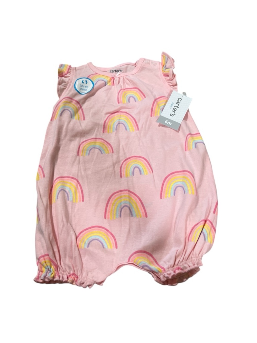 Carter's Pink Rainbow Baby Romper 6 months 
NWT